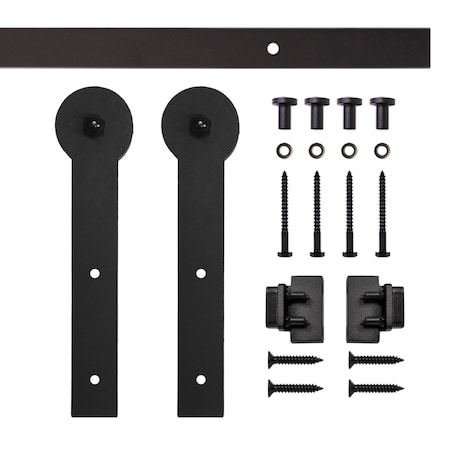Quiet Glide Soft Close 60" Black Round Stick Mini Single Barn Door Hardware NT.1310.09.08-60-SC
